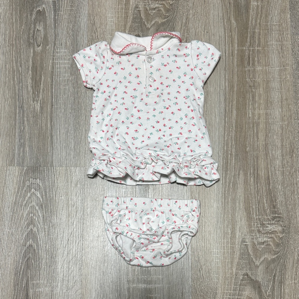 Floral Kids Matching Set - White and Pink